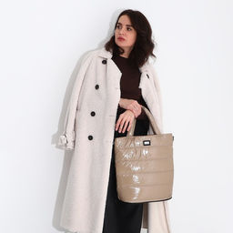 Сумка-тоут на молнии, наружный карман, длинный ремень, цвет бежевый - Simaland фото 8