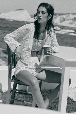CHAQUETA PUNTO POINTELLE FLORES / Beige claro - Zara фото 5