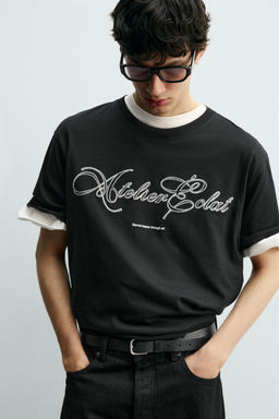 EMBROIDERED SLOGAN T-SHIRT - Zara фото 5