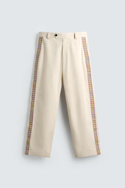 EMBROIDERED STRIPE TROUSERS - Zara фото 6