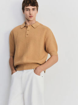 Джемпер поло фактурной вязки ZR2605043301-136 / Zarina