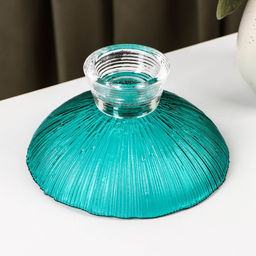 Ваза стеклянная для фруктов «Фейерверк», 350 мл, 15×7.5 см, цвет изумрудный