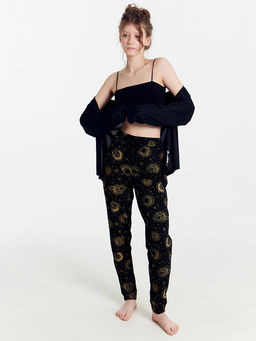 Брюки женские черные с созвездиями