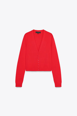 KNIT CARDIGAN WITH SIDE TRIMS - Zara фото 5