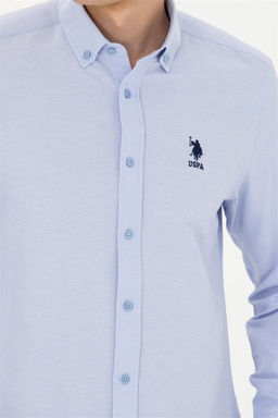 Мужская синяя базовая рубашка с длинным рукавом Неожиданная скидка в корзине - U.s. polo assn фото 7