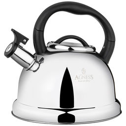ЧАЙНИК AGNESS СО СВИСТКОМ, 3,0 Л И СКЛАДЫВАЮЩЕЙСЯ РУЧКОЙ