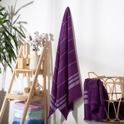 Полотенце махровое двухстороннее Этель Уют 90*170 см, цв.фиолетовый,100% хл, 240 гр/м2