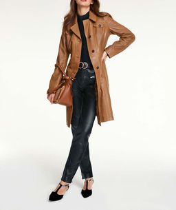 Кожаное пальто, нуга - Heine фото 6