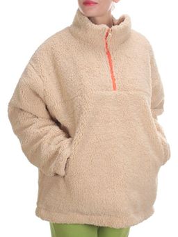 2568 BEIGE Кофта плюшевая женская Тедди на синтепоне (50 гр. синтепон) 2568 BEIGE Кофта плюшевая женская Тедди на синтепоне (50 гр. синтепон)