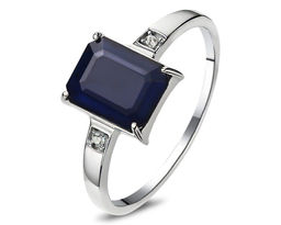 Кольцо, 1 сапфир корунд октагон 7х9 мм/2.38 ct, Светлана