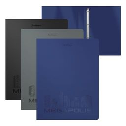 Цена за 4 шт. Папка на 4 кольцах пластиковая ErichKrause MEGAPOLIS, 35 мм, A4, ассорти (в пакете по 4 шт.)