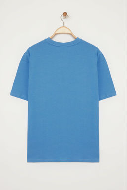 TRENDYOL MAN Ekru Unisex Oversize/Genis Kesim Ay?c?k Bask?l? %100 Pamuklu T-Shirt TMNSS25TS00158 - Trendyolmilla фото 24