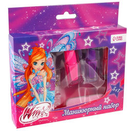Маникюрный набор, 3 лака, пилочка, блестки, наклейки Блум, WINX  фото 2