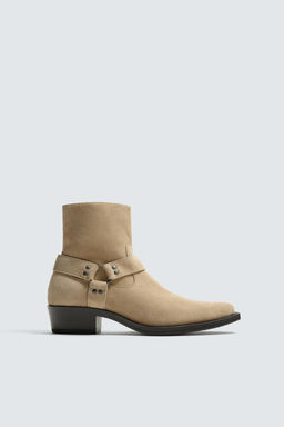 LEATHER HARNESS BOOTS - Zara фото 4