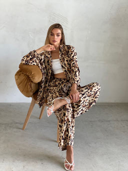 Martichelli Брюки коричнево-бежевые с принтом