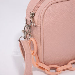 Сумка женская кросс-боди на молнии, розовая