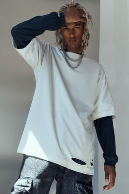 Camiseta con efecto desgastado Oversized Fit