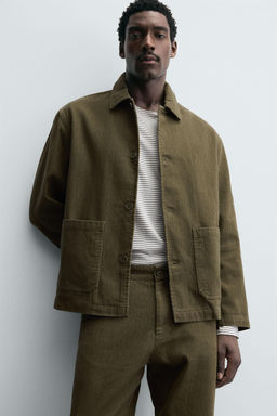 TEXTURED OVERSHIRT WITH POCKETS - Zara фото 6