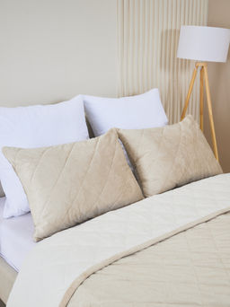 Набор покрывало и чехлы на подушку - Кристалл, цвет кремовый 200х220