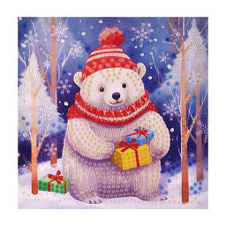 Алмазная открытка. Медвежонок с подарком - Origami фото 2