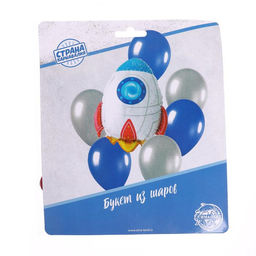 Воздушные шары, букет «Ракета», набор 7 шт.