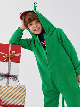 Kap??onlu Nak??l? Uzun Kollu Polar Erkek ?ocuk Tulum