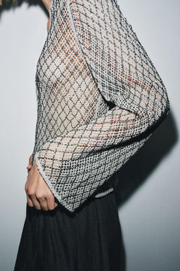 BEADED CROCHET TOP - Zara фото 5