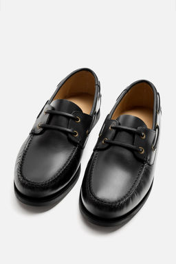 LIMITED EDITION LEATHER DECK SHOES - Zara фото 5