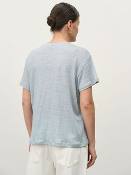 Футболка из льна 2882 голубая