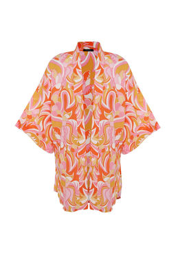 Soyut Desenli Dokuma %100 Pamuk Plaj Kimono&Kaftan TBESS23KM00040 - Trendyolmilla фото 5