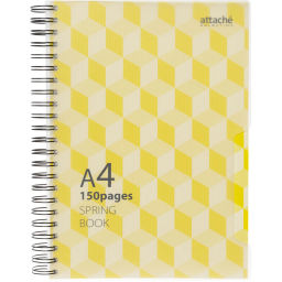 Бизнес-тетрадь А4,150л,кл,плас.спир.Attache Selection SPRING BOOK жел 84232  фото 2