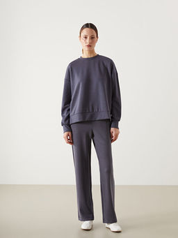 Oversize Modal Kar???ml? Kad?n Sweatshirt