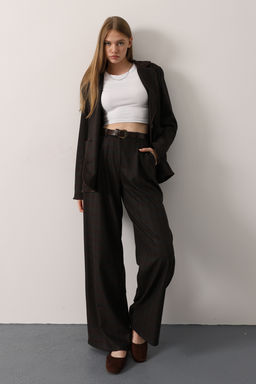 Cok Renkli Ekoseli Kadife Yaka Detayl? Oversize Dokuma Ceket TWOAW26BC00071 - Trendyolmilla фото 3