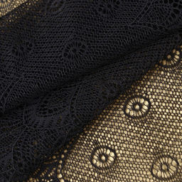 Кружевная эластичная ткань, 190 мм, 2.7±0.5 м, чёрная