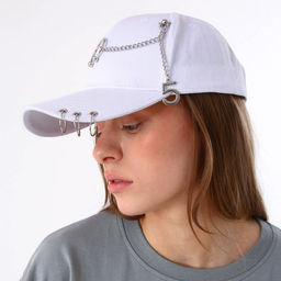 Кепка женская с кольцами, белая, р-р 56