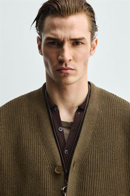 TEXTURED RELAXED FIT CARDIGAN - Zara фото 5