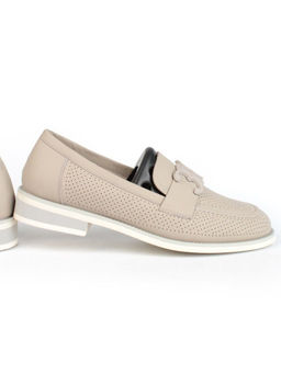 06-PDJ72-2 GRAY/GREEN Туфли женские (натуральная кожа)