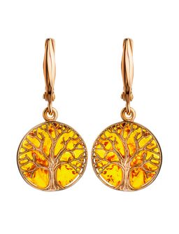 Красивые и яркие серьги из янтаря Бельтайн