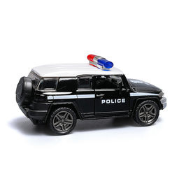 Чёрная инерционная машинка полицейская с белой крышей die-cast , 1:32