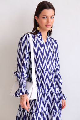 Martichelli Платье зиг-заг бело-синее  фото 2