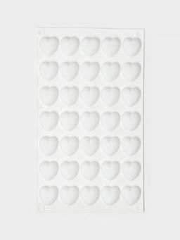 Форма для муссовых десертов и шоколада KONFINETTA Сердца, силикон, 29.7?17.3?1.5 см, 35 ячеек (2.7?2.5 см), белая