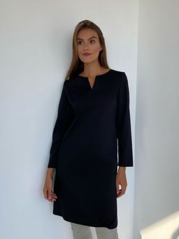 2348 Платье с фигурной горловиной чёрное - Martichelli фото 3