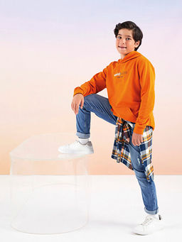 Kap??onlu Bask?l? Uzun Kollu Erkek ?ocuk Sweatshirt - Waikiki фото 2