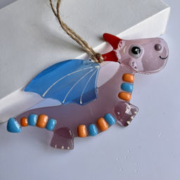 Сувенир  из стекла Летящий дракон на веревочке - Стрекоза фото 3