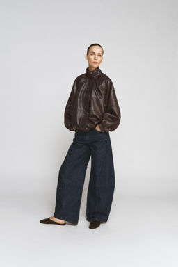 ZW COLLECTION LEATHER EFFECT BOMBER JACKET - Zara фото 23