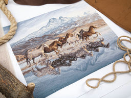 Набор для вышивания PANNA Золотая серия J-7244 Бегущие по волнам 38 х 30.5 см