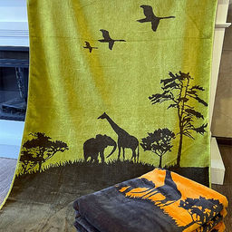 "Missoni-3046" Полотенце махровое 70х140см, плотность 375гр/м2, 100% хлопок, оранжевый (разноцветный), Bolangde (Китай)