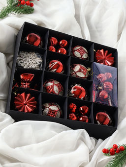 Ёлочные игрушки Зима в подарках, 60 шт., красный