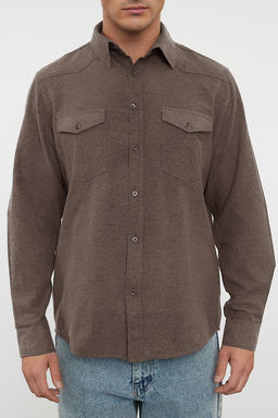 TRENDYOL MAN Haki Regular Fit Cepli Flanel K?sl?k Oduncu Ceket Gomlek TMNAW25GO00000 - Trendyolmilla фото 3