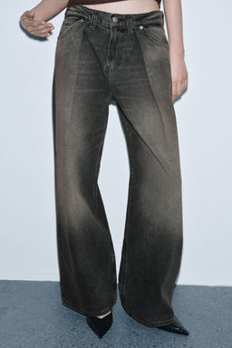 ZW COLLECTION WIDE-LEG MID-WAIST JEANS WITH DARTS - Zara фото 4